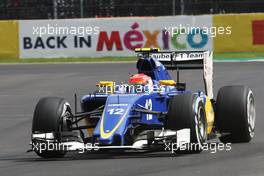 Felipe Nasr (BRA) Sauber C34. 30.10.2015. Formula 1 World Championship, Rd 17, Mexican Grand Prix, Mexixo City, Mexico, Practice Day.