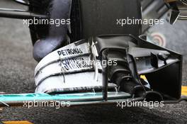 Mercedes AMG F1 W06 front wing with flow-vis paint. 30.10.2015. Formula 1 World Championship, Rd 17, Mexican Grand Prix, Mexixo City, Mexico, Practice Day.