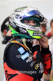 Sergio Perez (MEX) Sahara Force India F1. 30.10.2015. Formula 1 World Championship, Rd 17, Mexican Grand Prix, Mexixo City, Mexico, Practice Day.