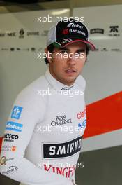 Sergio Perez (MEX) Sahara Force India F1. 30.10.2015. Formula 1 World Championship, Rd 17, Mexican Grand Prix, Mexixo City, Mexico, Practice Day.