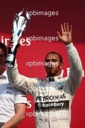 2nd place Lewis Hamilton (GBR) Mercedes AMG F1 W06. 01.11.2015. Formula 1 World Championship, Rd 17, Mexican Grand Prix, Mexixo City, Mexico, Race Day.