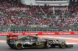 Romain Grosjean (FRA) Lotus F1 E23. 31.10.2015. Formula 1 World Championship, Rd 17, Mexican Grand Prix, Mexixo City, Mexico, Qualifying Day.
