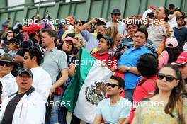 Fans in the grandstand. 31.10.2015. Formula 1 World Championship, Rd 17, Mexican Grand Prix, Mexixo City, Mexico, Qualifying Day.