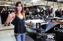 Dulce Maria (MEX) Singer and Actress with the Sahara Force India F1 Team. 31.10.2015. Formula 1 World Championship, Rd 17, Mexican Grand Prix, Mexixo City, Mexico, Qualifying Day.