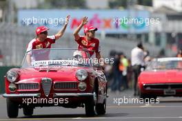 Kimi Raikkonen (FIN), Scuderia Ferrari and Sebastian Vettel (GER), Scuderia Ferrari  01.11.2015. Formula 1 World Championship, Rd 17, Mexican Grand Prix, Mexixo City, Mexico, Race Day.