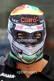 Sergio Perez (MEX), Sahara Force India  29.10.2015. Formula 1 World Championship, Rd 17, Mexican Grand Prix, Mexixo City, Mexico, Preparation Day.
