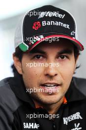 Sergio Perez (MEX) Sahara Force India F1. 29.10.2015. Formula 1 World Championship, Rd 17, Mexican Grand Prix, Mexixo City, Mexico, Preparation Day.