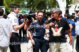 (L to R): Toto Wolff (GER) Mercedes AMG F1 Shareholder and Executive Director and Christian Horner (GBR) Red Bull Racing Team Principal. 27.03.2015. Formula 1 World Championship, Rd 2, Malaysian Grand Prix, Sepang, Malaysia, Friday.