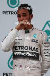 2nd place Lewis Hamilton (GBR) Mercedes AMG F1. 29.03.2015. Formula 1 World Championship, Rd 2, Malaysian Grand Prix, Sepang, Malaysia, Sunday.