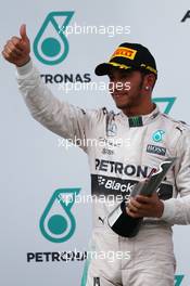 2nd place Lewis Hamilton (GBR) Mercedes AMG F1. 29.03.2015. Formula 1 World Championship, Rd 2, Malaysian Grand Prix, Sepang, Malaysia, Sunday.