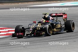 Pastor Maldonado (VEN), Lotus F1 Team  29.03.2015. Formula 1 World Championship, Rd 2, Malaysian Grand Prix, Sepang, Malaysia, Sunday.