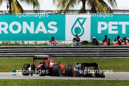 Kimi Raikkonen (FIN) Ferrari SF15-T with a puncture. 29.03.2015. Formula 1 World Championship, Rd 2, Malaysian Grand Prix, Sepang, Malaysia, Sunday.