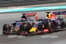 Daniel Ricciardo (AUS), Red Bull Racing and Max Verstappen (NL), Scuderia Toro Rosso  29.03.2015. Formula 1 World Championship, Rd 2, Malaysian Grand Prix, Sepang, Malaysia, Sunday.