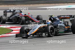 Sergio Perez (MEX), Sahara Force India  29.03.2015. Formula 1 World Championship, Rd 2, Malaysian Grand Prix, Sepang, Malaysia, Sunday.