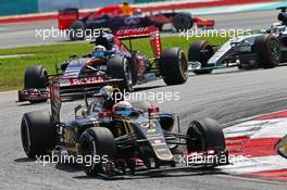 Romain Grosjean (FRA) Lotus F1 E23. 29.03.2015. Formula 1 World Championship, Rd 2, Malaysian Grand Prix, Sepang, Malaysia, Sunday.