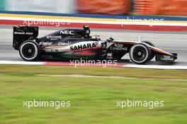Sergio Perez (MEX) Sahara Force India F1 VJM08. 28.03.2015. Formula 1 World Championship, Rd 2, Malaysian Grand Prix, Sepang, Malaysia, Saturday.