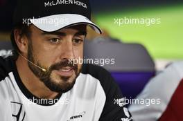 Fernando Alonso (ESP) McLaren in the FIA Press Conference. 26.03.2015. Formula 1 World Championship, Rd 2, Malaysian Grand Prix, Sepang, Malaysia, Thursday.