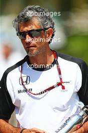 Edoardo Bendinelli (ITA) Personal Trainer of Fernando Alonso (ESP) McLaren. 26.03.2015. Formula 1 World Championship, Rd 2, Malaysian Grand Prix, Sepang, Malaysia, Thursday.