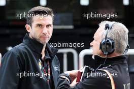 (L to R): Matthew Carter (GBR) Lotus F1 Team CEO with Paul Seaby (GBR) Lotus F1 Team, Team Manager. 09.10.2015. Formula 1 World Championship, Rd 15, Russian Grand Prix, Sochi Autodrom, Sochi, Russia, Practice Day.