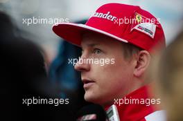 Kimi Raikkonen (FIN) Ferrari with the media. 09.10.2015. Formula 1 World Championship, Rd 15, Russian Grand Prix, Sochi Autodrom, Sochi, Russia, Practice Day.