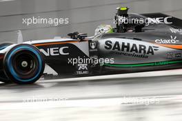 Sergio Perez (MEX), Sahara Force India  09.10.2015. Formula 1 World Championship, Rd 15, Russian Grand Prix, Sochi Autodrom, Sochi, Russia, Practice Day.