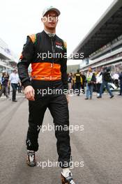 Nico Hulkenberg (GER) Sahara Force India F1 on the grid. 11.10.2015. Formula 1 World Championship, Rd 15, Russian Grand Prix, Sochi Autodrom, Sochi, Russia, Race Day.