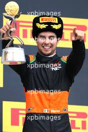 Sergio Perez (MEX), Sahara Force India  11.10.2015. Formula 1 World Championship, Rd 15, Russian Grand Prix, Sochi Autodrom, Sochi, Russia, Race Day.