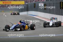 Felipe Nasr (BRA) Sauber C34. 11.10.2015. Formula 1 World Championship, Rd 15, Russian Grand Prix, Sochi Autodrom, Sochi, Russia, Race Day.