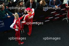 Sebastian Vettel (GER) Ferrari with the media. 10.10.2015. Formula 1 World Championship, Rd 15, Russian Grand Prix, Sochi Autodrom, Sochi, Russia, Qualifying Day.