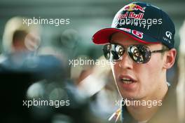 Daniil Kvyat (RUS) Red Bull Racing with the media. 08.10.2015. Formula 1 World Championship, Rd 15, Russian Grand Prix, Sochi Autodrom, Sochi, Russia, Preparation Day.