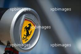Ferrari logo on pit equipment. 08.10.2015. Formula 1 World Championship, Rd 15, Russian Grand Prix, Sochi Autodrom, Sochi, Russia, Preparation Day.
