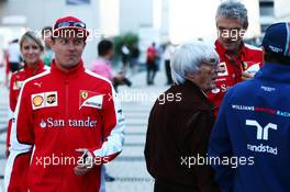 (L to R): Kimi Raikkonen (FIN) Ferrari passes Bernie Ecclestone (GBR); Maurizio Arrivabene (ITA) Ferrari Team Principal and Felipe Massa (BRA) Williams. 08.10.2015. Formula 1 World Championship, Rd 15, Russian Grand Prix, Sochi Autodrom, Sochi, Russia, Preparation Day.