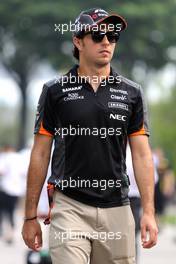 Sergio Perez (MEX), Sahara Force India  18.09.2015. Formula 1 World Championship, Rd 13, Singapore Grand Prix, Singapore, Singapore, Practice Day.