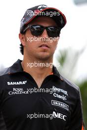 Sergio Perez (MEX), Sahara Force India  18.09.2015. Formula 1 World Championship, Rd 13, Singapore Grand Prix, Singapore, Singapore, Practice Day.