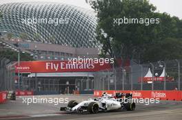Valtteri Bottas (FIN) Williams FW37. 18.09.2015. Formula 1 World Championship, Rd 13, Singapore Grand Prix, Singapore, Singapore, Practice Day.