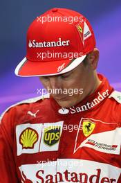 Kimi Raikkonen (FIN) Ferrari in the FIA Press Conference. 20.09.2015. Formula 1 World Championship, Rd 13, Singapore Grand Prix, Singapore, Singapore, Race Day.