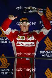 3rd place Kimi Raikkonen (FIN) Ferrari SF15-T. 20.09.2015. Formula 1 World Championship, Rd 13, Singapore Grand Prix, Singapore, Singapore, Race Day.