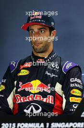 Daniel Ricciardo (AUS) Red Bull Racing in the FIA Press Conference. 20.09.2015. Formula 1 World Championship, Rd 13, Singapore Grand Prix, Singapore, Singapore, Race Day.