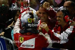 1st place Sebastian Vettel (GER) Ferrari. 20.09.2015. Formula 1 World Championship, Rd 13, Singapore Grand Prix, Singapore, Singapore, Race Day.