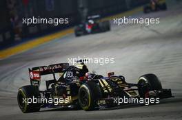 Romain Grosjean (FRA) Lotus F1 E23. 20.09.2015. Formula 1 World Championship, Rd 13, Singapore Grand Prix, Singapore, Singapore, Race Day.