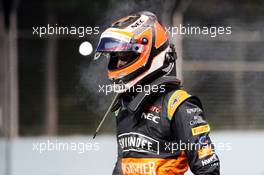 Nico Hulkenberg (GER) Sahara Force India F1 crashed out of the race. 20.09.2015. Formula 1 World Championship, Rd 13, Singapore Grand Prix, Singapore, Singapore, Race Day.