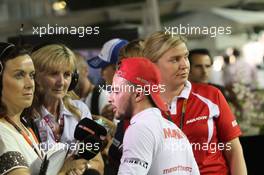 Will Stevens (GBR) Manor Marussia F1 Team with the media. 19.09.2015. Formula 1 World Championship, Rd 13, Singapore Grand Prix, Singapore, Singapore, Qualifying Day.