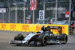 Sergio Perez (MEX) Sahara Force India F1 VJM08. 19.09.2015. Formula 1 World Championship, Rd 13, Singapore Grand Prix, Singapore, Singapore, Qualifying Day.