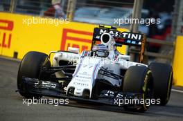 Valtteri Bottas (FIN) Williams FW37. 19.09.2015. Formula 1 World Championship, Rd 13, Singapore Grand Prix, Singapore, Singapore, Qualifying Day.