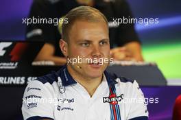 Valtteri Bottas (FIN) Williams in the FIA Press Conference. 17.09.2015. Formula 1 World Championship, Rd 13, Singapore Grand Prix, Singapore, Singapore, Preparation Day.