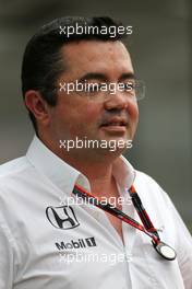 Eric Boullier (FRA), McLaren F1 Team   17.09.2015. Formula 1 World Championship, Rd 13, Singapore Grand Prix, Singapore, Singapore, Preparation Day.