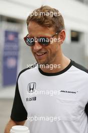 Jenson Button (GBR) McLaren. 17.09.2015. Formula 1 World Championship, Rd 13, Singapore Grand Prix, Singapore, Singapore, Preparation Day.