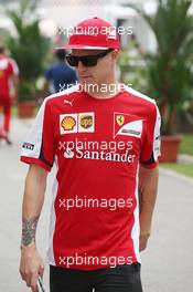 Kimi Raikkonen (FIN) Ferrari. 17.09.2015. Formula 1 World Championship, Rd 13, Singapore Grand Prix, Singapore, Singapore, Preparation Day.
