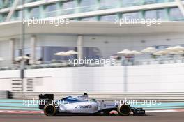 Felipe Massa (BRA) Williams FW37. 27.11.2015. Formula 1 World Championship, Rd 19, Abu Dhabi Grand Prix, Yas Marina Circuit, Abu Dhabi, Practice Day.