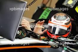 Nico Hulkenberg (GER) Sahara Force India F1 VJM08. 27.11.2015. Formula 1 World Championship, Rd 19, Abu Dhabi Grand Prix, Yas Marina Circuit, Abu Dhabi, Practice Day.